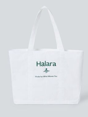 NWT HALARA White Tote Bag with Green Logo
